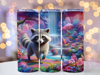 Enchanted Forest Raccoon 20oz Tumbler, Enchanted Forest Cup Wrap, Seamless Animal Design, Sublimation Tumbler Wrap, 20Oz Tumbler Design, Artistic Forest Cup, Stylish Raccoon Wrap Sublimation SvggirlplusArt 