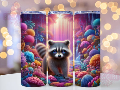 Enchanted Forest Raccoon 20oz Tumbler, Enchanted Forest Cup Wrap, Seamless Animal Design, Sublimation Tumbler Wrap, 20Oz Tumbler Design, Artistic Forest Cup, Stylish Raccoon Wrap Sublimation SvggirlplusArt 