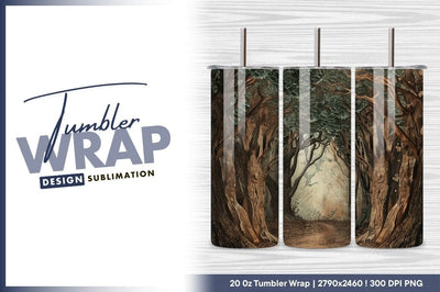 Enchanted forest with textured tree canopy artwork Sublimation Regulrcrative 