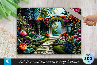 Enchanted Garden Background Wallpaper Cutting Board Sublimation Regulrcrative 