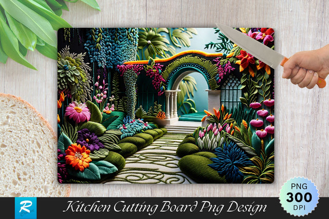 Enchanted Garden Background Wallpaper Cutting Board Sublimation Regulrcrative 