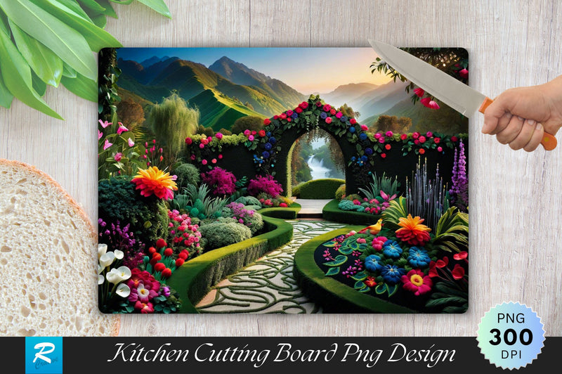 Enchanted Garden Background Wallpaper Cutting Board Sublimation Regulrcrative 