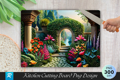 Enchanted Garden Background Wallpaper Cutting Board Sublimation Regulrcrative 