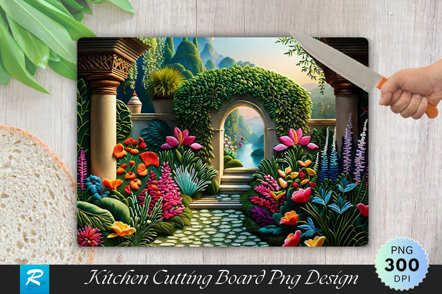 Enchanted Garden Background Wallpaper Cutting Board Sublimation Regulrcrative 