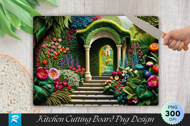 Enchanted Garden Background Wallpaper Cutting Board Sublimation Regulrcrative 