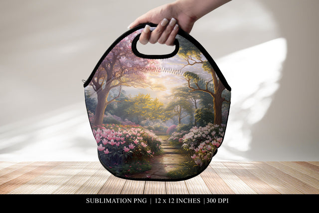 Enchanted Garden Floral Lunch Bag Sublimation Design Sublimation BijouBay 