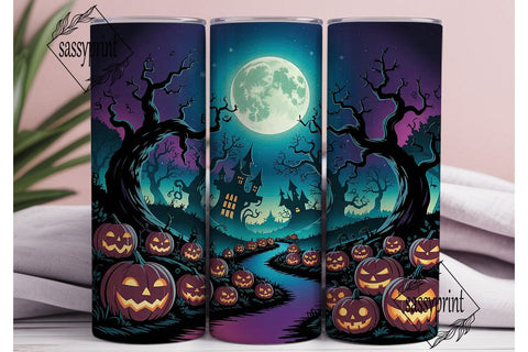 Enchanted Halloween Forest Night Tumbler Sublimation sassyprint 