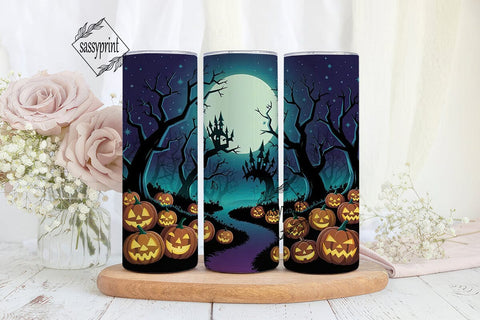 Enchanted Halloween Forest Night Tumbler Sublimation sassyprint 