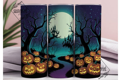 Enchanted Halloween Forest Night Tumbler Sublimation sassyprint 