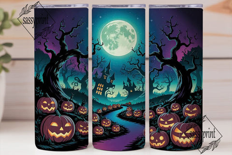 Enchanted Halloween Forest Night Tumbler Sublimation sassyprint 