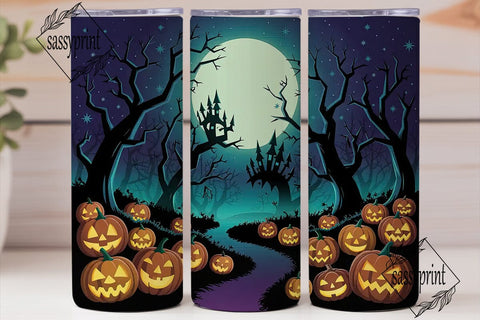 Enchanted Halloween Forest Night Tumbler Sublimation sassyprint 
