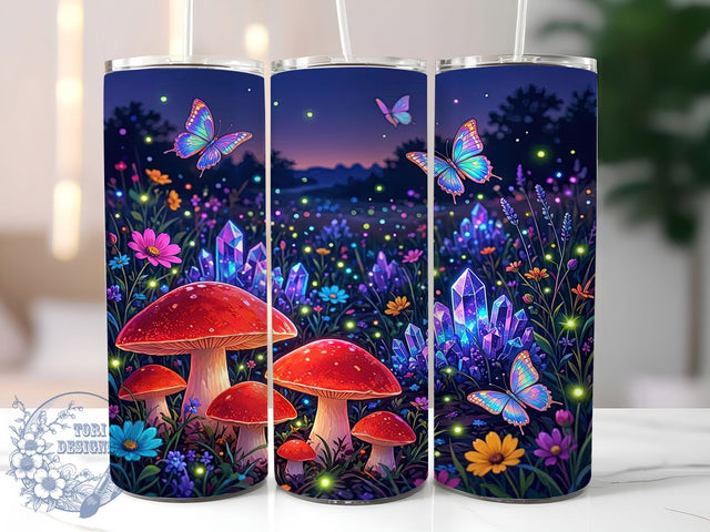 Enchanted Mushroom 20oz Tumbler, Enchanted Mushroom, Mystical Style, Fantasy Theme, Sublimation Wrap, 20oz Tumbler, Whimsical Aesthetic, Magical Design Sublimation ToriDesigns 