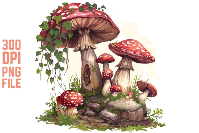 Enchanted Mushrooms Clipart # 11 SVG Craftlabsvg24 