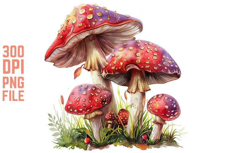 Enchanted Mushrooms Clipart 3 SVG Craftlabsvg24 