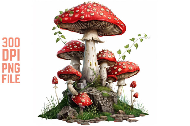 Enchanted Mushrooms Clipart 4 SVG Craftlabsvg24 