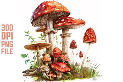 Enchanted Mushrooms Clipart #6 SVG Craftlabsvg24 
