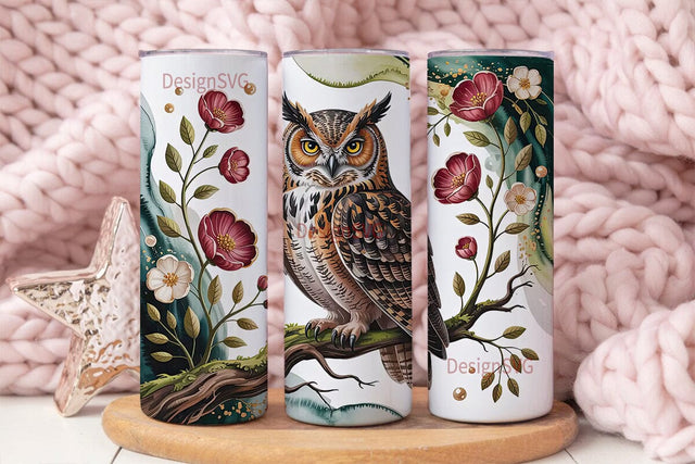 Enchanted Owl 20oz Tumbler Wrap Sublimation DesignSVG 
