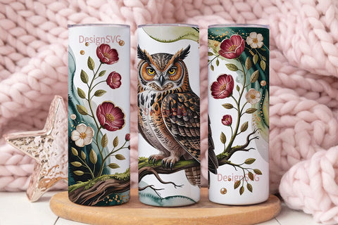 Enchanted Owl 20oz Tumbler Wrap Sublimation DesignSVG 