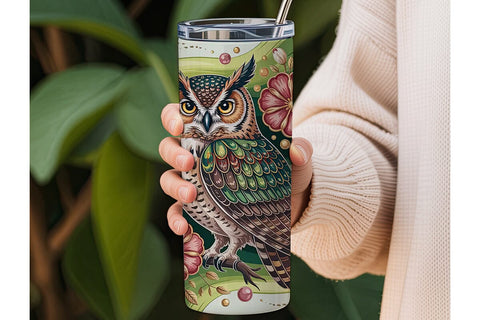 Enchanted Owl 20oz Tumbler Wrap Sublimation DesignSVG 
