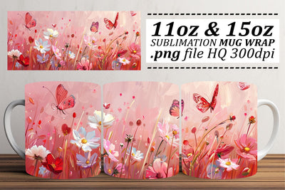 Enchanted Petals Mug Wrap - Sublimated Beauty for Cups Sublimation afrosvg 