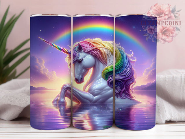 Enchanted Rainbow Unicorn Tumbler, Rainbow Fantasy Gift, Mystical Design Cup, Girls Unicorn Present, Fantasy Art Gift, Colorful Magic Cup, Sublimation Template Sublimation Li Zamperini 