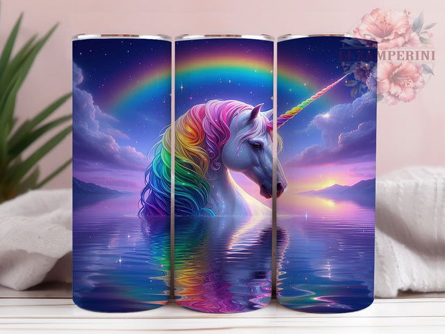 Enchanted Rainbow Unicorn Tumbler, Rainbow Fantasy Gift, Mystical Design Cup, Girls Unicorn Present, Fantasy Art Gift, Colorful Magic Cup, Sublimation Template Sublimation Li Zamperini 