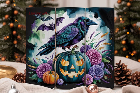 Enchanted Raven Halloween 20oz Tumbler Sublimation DesignSVG 