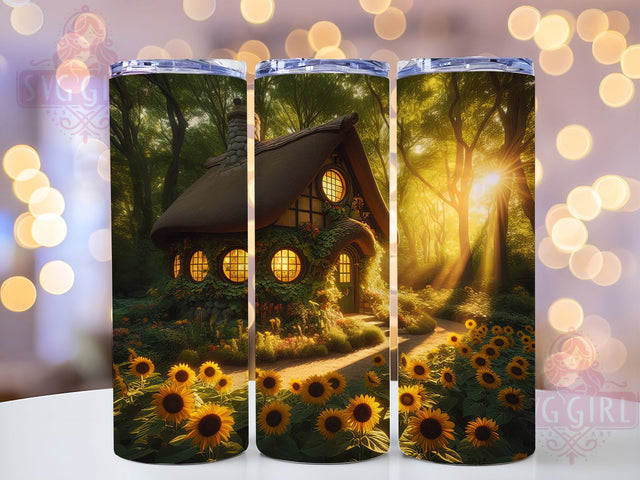 Enchanted Sunflower Forest Tumbler, Fairytale Wrap, 20oz Tumbler Sublimation, Enchanted Garden Design, Magical Floral Sublimation, Whimsical Nature Tumbler, Fantasy Bloom Wrap Sublimation SvggirlplusArt 