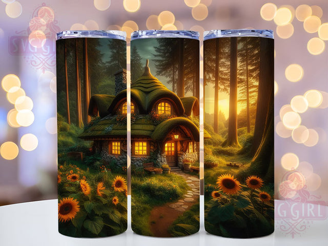 Enchanted Sunflower Forest Tumbler, Fairytale Wrap, 20oz Tumbler Sublimation, Enchanted Garden Design, Magical Floral Sublimation, Whimsical Nature Tumbler, Fantasy Bloom Wrap Sublimation SvggirlplusArt 