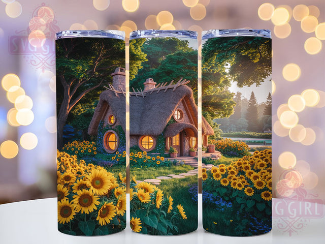 Enchanted Sunflower Forest Tumbler, Fairytale Wrap, 20oz Tumbler Sublimation, Enchanted Garden Design, Magical Floral Sublimation, Whimsical Nature Tumbler, Fantasy Bloom Wrap Sublimation SvggirlplusArt 