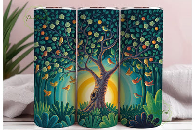 Enchanted Tree Forest Tumbler Wrap PNG Sublimation PixelChick 