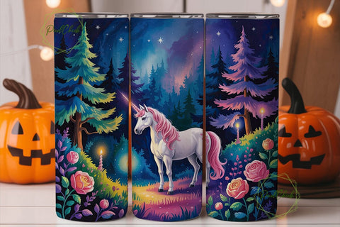 Enchanted Unicorn Forest 20oz Tumbler Sublimation PixelChick 