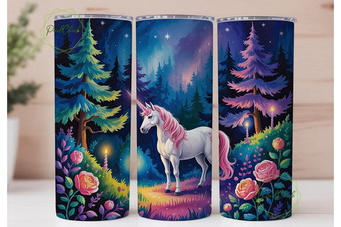 Enchanted Unicorn Forest 20oz Tumbler Sublimation PixelChick 