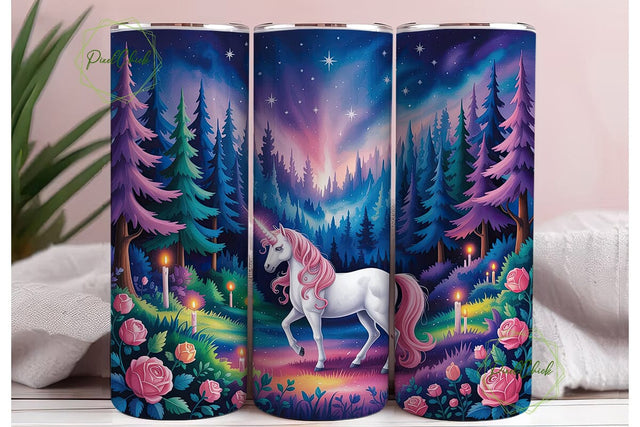 Enchanted Unicorn Forest 20oz Tumbler Sublimation PixelChick 