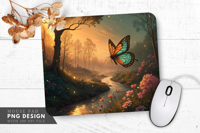Enchanted Valley Butterfly Mouse Pad Sublimation Regulrcrative 