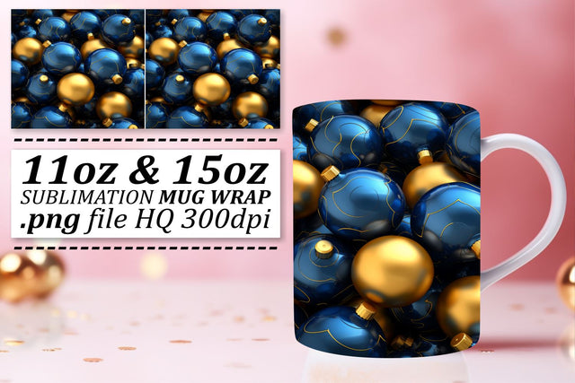 Enchanted Winter Ornaments: Mug Wrap Sublimation afrosvg 