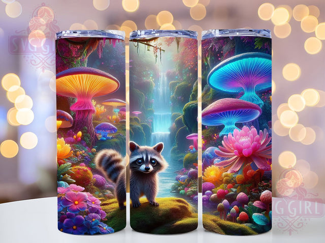 Enchanted Woodland Raccoon Tumbler, Enchanted Woodland Tumbler, Cute Raccoon Wrap, Whimsical Forest Wrap, Magical Woodland Wrap, Sublimation Design, Trendy Gift Idea Sublimation SvggirlplusArt 