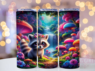 Enchanted Woodland Raccoon Tumbler, Enchanted Woodland Tumbler, Cute Raccoon Wrap, Whimsical Forest Wrap, Magical Woodland Wrap, Sublimation Design, Trendy Gift Idea Sublimation SvggirlplusArt 