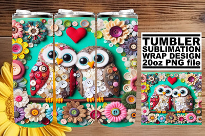 Enchanting Bird Owl Sublimation for 20oz Cups Sublimation afrosvg 