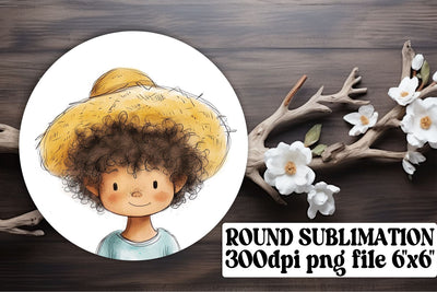 Enchanting Boho Kids Sublimation: Circle Keychain Joy Sublimation afrosvg 