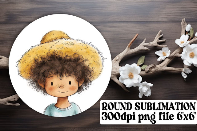 Enchanting Boho Kids Sublimation: Circle Keychain Joy Sublimation afrosvg 