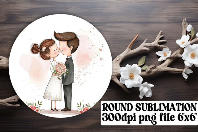 Enchanting Bride & Groom Circle Designs Sublimation afrosvg 