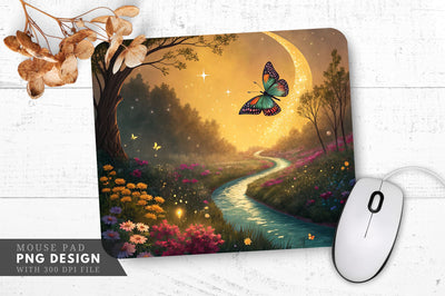 Enchanting Butterfly Garden Mouse Pad Sublimation Regulrcrative 