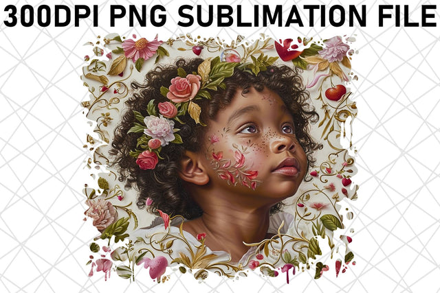 Enchanting Cupid's Whisper: Watercolor Sublimation Sublimation afrosvg 