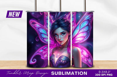 Enchanting Fairy With Glowing Wings Tumbler Png Sublimation Regulrcrative 