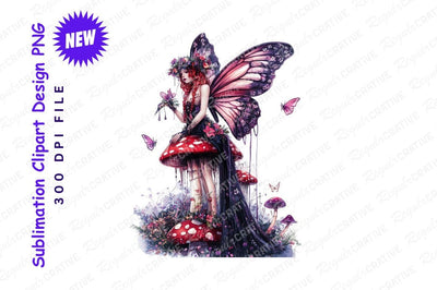 Enchanting Fairy With Mushroom In Magical Forest Sublimation Regulrcrative 