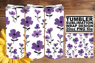 Enchanting Flower Design Wrap - 20oz Tumbler Sublimation afrosvg 