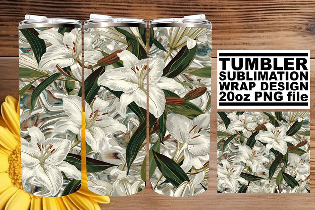 Enchanting Flowers Tumbler Wrap: Fresh Floral Sublimation afrosvg 