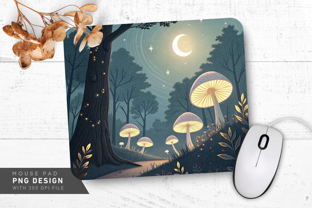 Enchanting Forest Scene Mousepad Sublimation Regulrcrative 