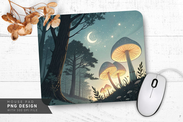 Enchanting Forest Scene Mousepad Sublimation Regulrcrative 